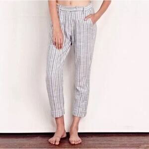 ace & jig Blue White Cotton Stripe Muslin Pull On Pants S